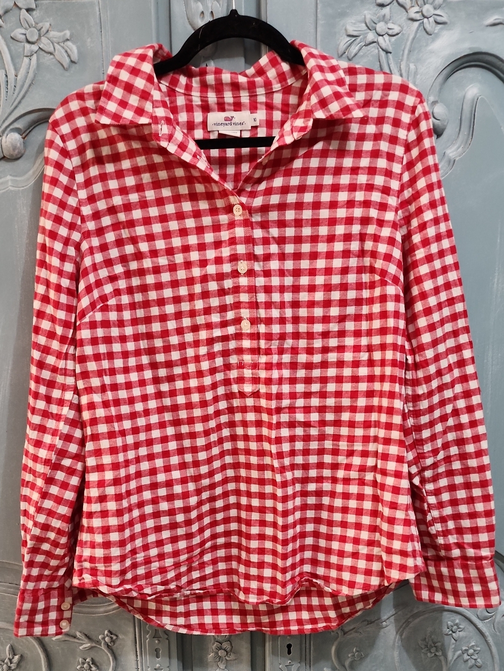 Vineyard Vines Red & White Gingham Shirt